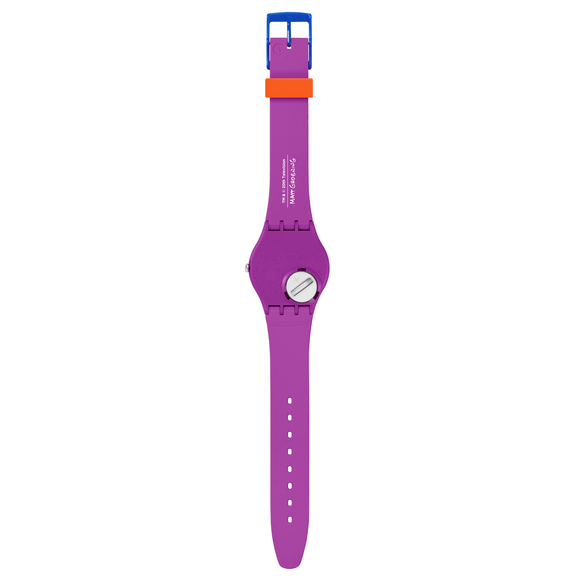 Swatch Class Act SO28Z118 watch, back view