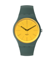 Montre Swatch Gold in the Garden SO29G103, cadran jaune, vue de face