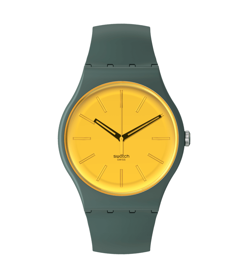Montre Swatch Gold in the Garden SO29G103, cadran jaune, vue de face