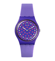 Montre Swatch Perfect Plum SO31V100, cadran violet, vue de face