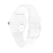 Montre Swatch Think Time White SO31W100, vue de dos
