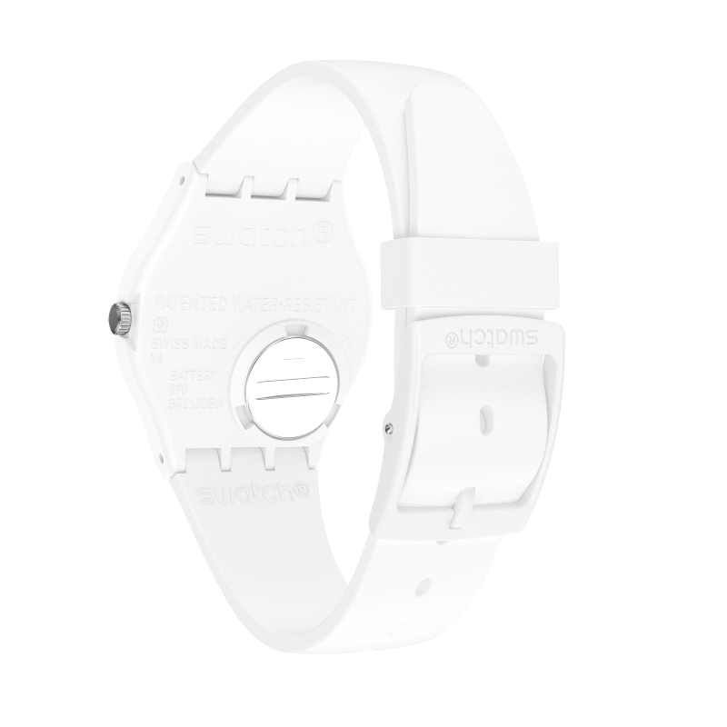 Montre Swatch Think Time White SO31W100, vue de dos