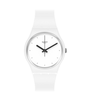 Montre Swatch Think Time White SO31W100, cadran blanc, vue de face