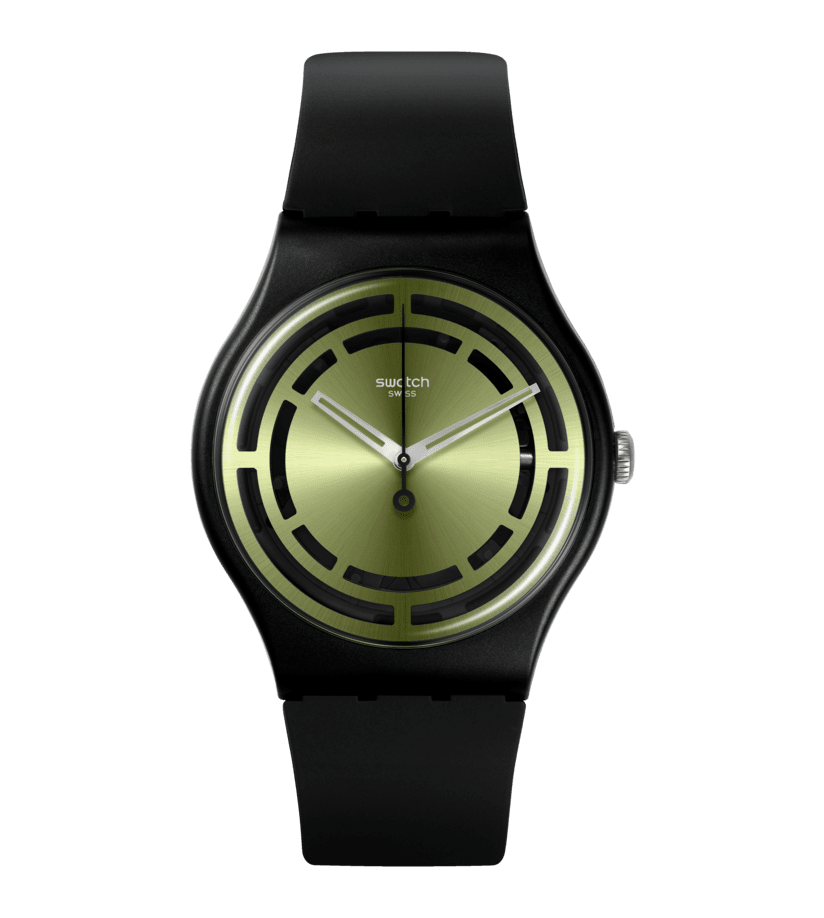 Swatch Leafy Line SO32B117 watch, green dial, front view