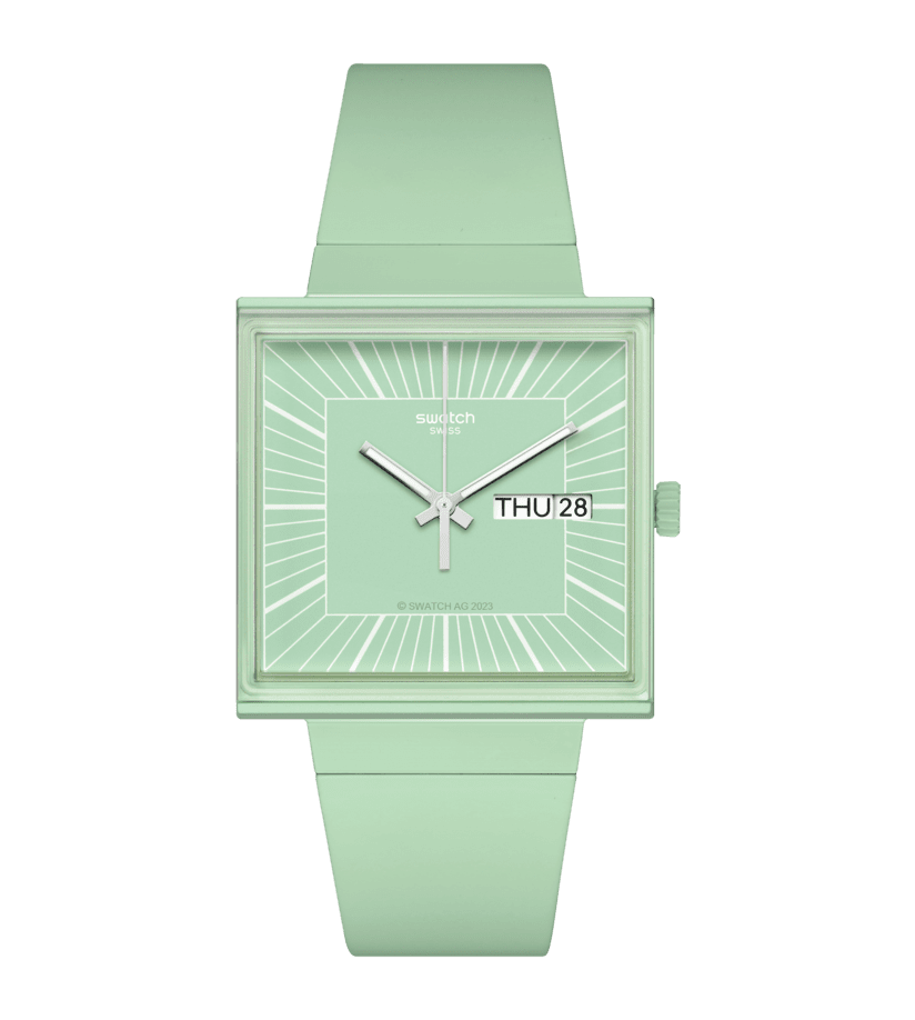 Montre Swatch What If...mint? SO34G701, cadran vert, vue de face