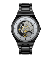 Montre Swatch Skin Train the Hands SS07B113G, cadran gris, vue de face