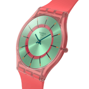 Swatch Skin Minty Mango Dream SS08P111 watch, green dial, side profile