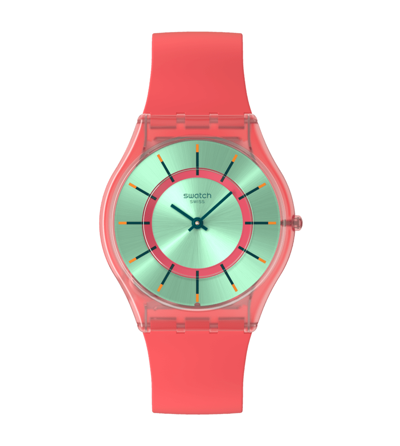 Swatch Skin Minty Mango Dream SS08P111 watch, green dial, front view