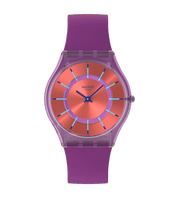 Swatch Skin Sweet Strawberry Dream SS08V108 watch, red dial, front view