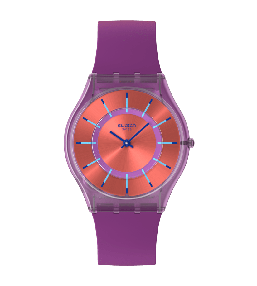 Swatch Skin Sweet Strawberry Dream SS08V108 watch, red dial, front view