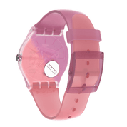 Montre Swatch Supercharged Pinks SUOK151, vue de dos
