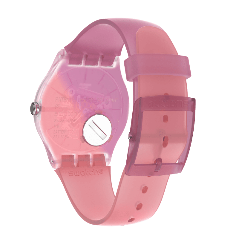 Montre Swatch Supercharged Pinks SUOK151, vue de dos