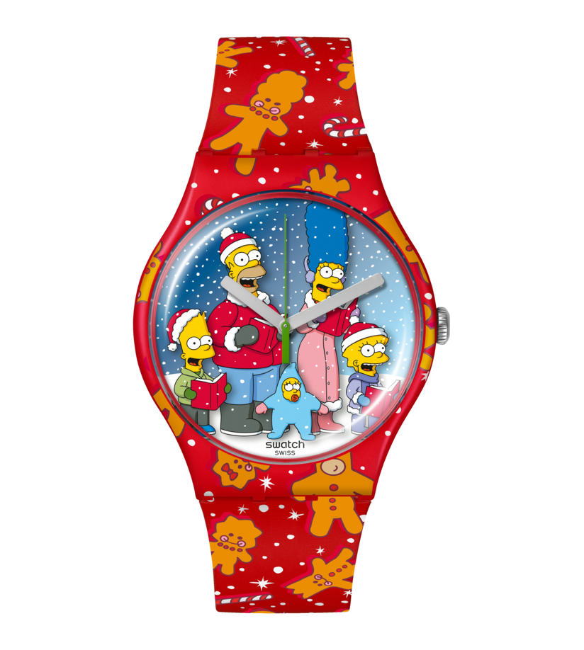 Swatch Wondrous Winter Wonderland SUOZ361 watch, blue dial, front view