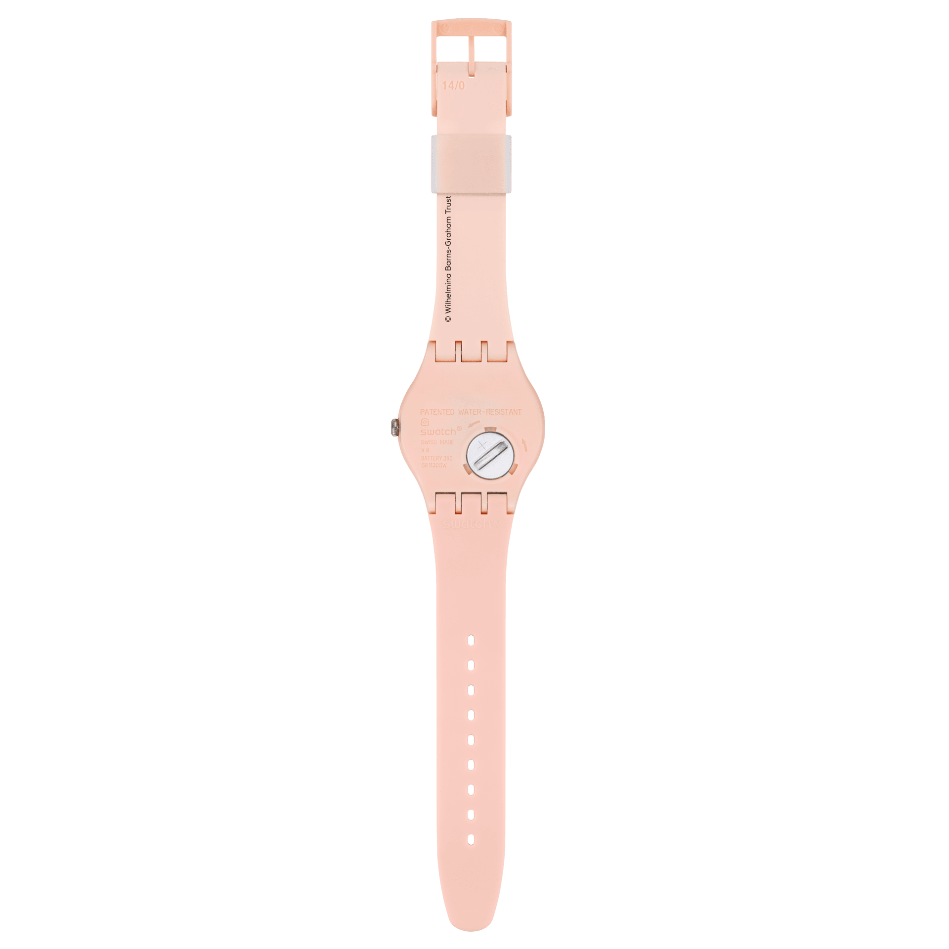 Montre Swatch Barns-Graham's Orange and Red on Pink SUOZ362, vue de dos