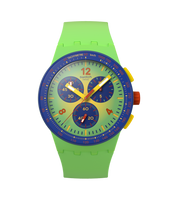 Montre Swatch Flowing Freshly SUSG101, cadran vert, vue de face