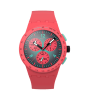 Swatch Paradiso Kinetiko SUSP100 watch, pink dial, front view