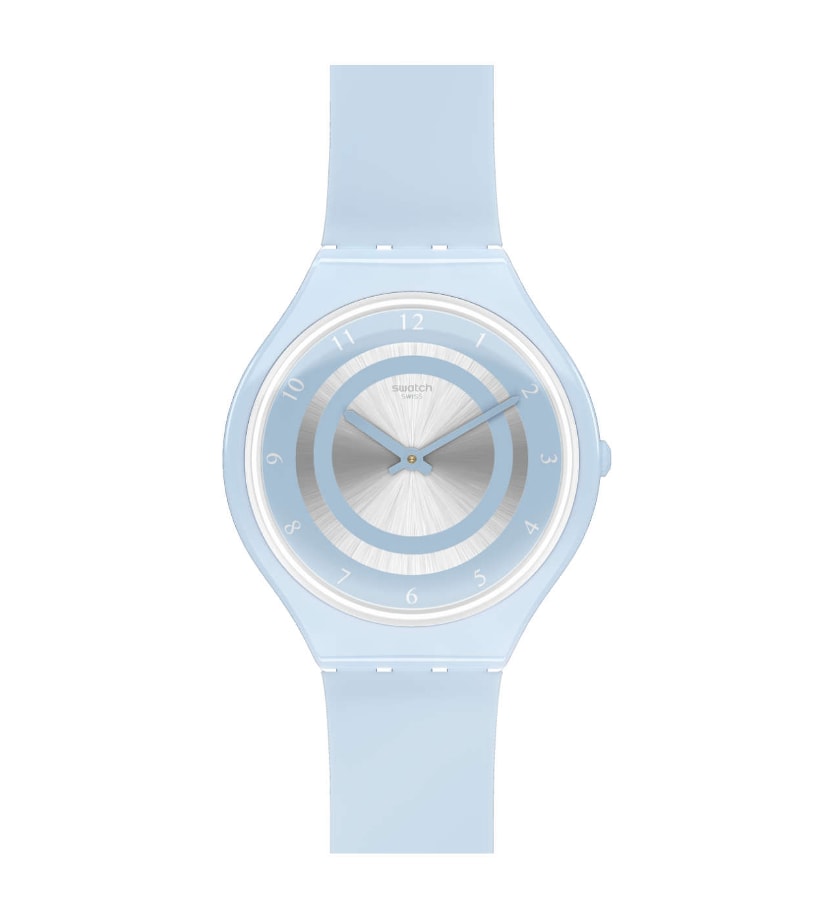 Swatch Skin Skinciel SVOS100 watch, blue dial, front view