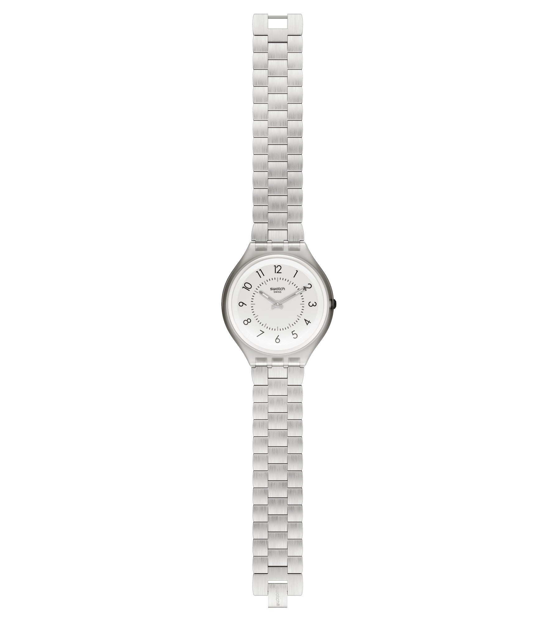 Montre Swatch Skin Skinsteps SVUM101G, cadran argenté, vue de face