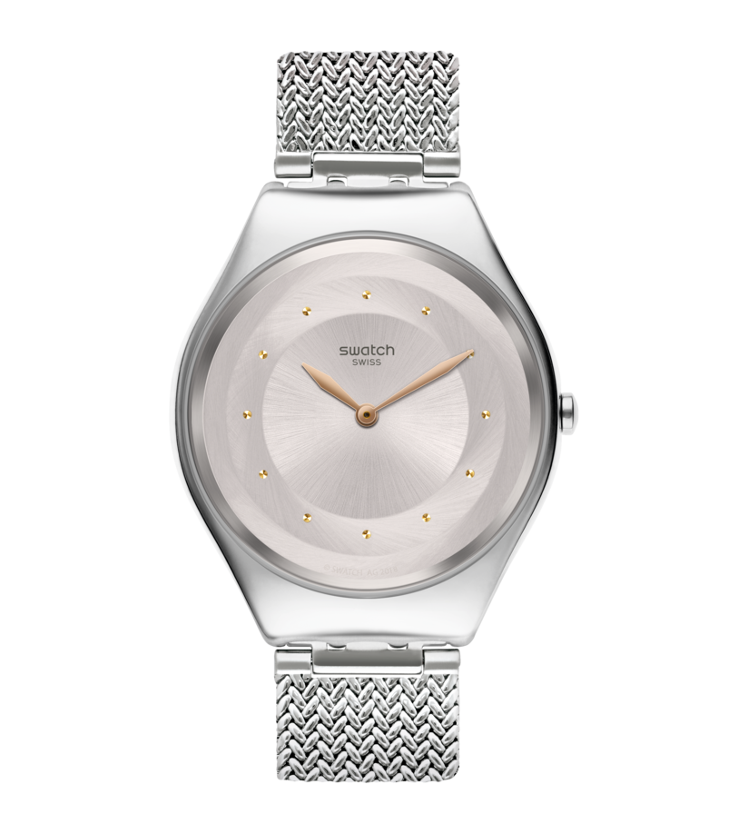 Swatch Skin Skinsand SYXS117M watch, pink dial, front view