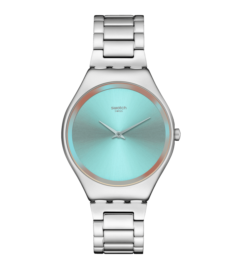 Swatch Skin The Glow of Irony SYXS155G watch, grey dial, front view