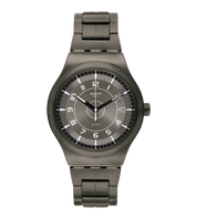 Montre Swatch Sistem51 Sistem Brushed YIM400G, cadran gris, vue de face