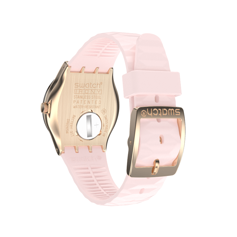 Montre Swatch Irony Golden Rosaline YLG147, vue de dos
