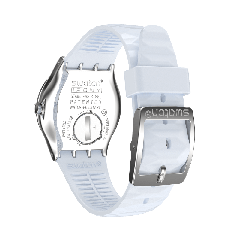 Swatch Irony Precious Aqua YLS226 watch, back view