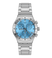 Swatch Irony That's So Peachy YVS528G watch, blue dial, front view