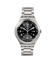 Montre Swatch Irony Happy Joe Lime YWS439GC, cadran noir, vue de face