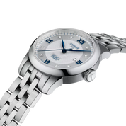 Montre Tissot Le Locle 20th Anniversary 29mm T006.207.11.036.01, cadran argenté, vue de biais