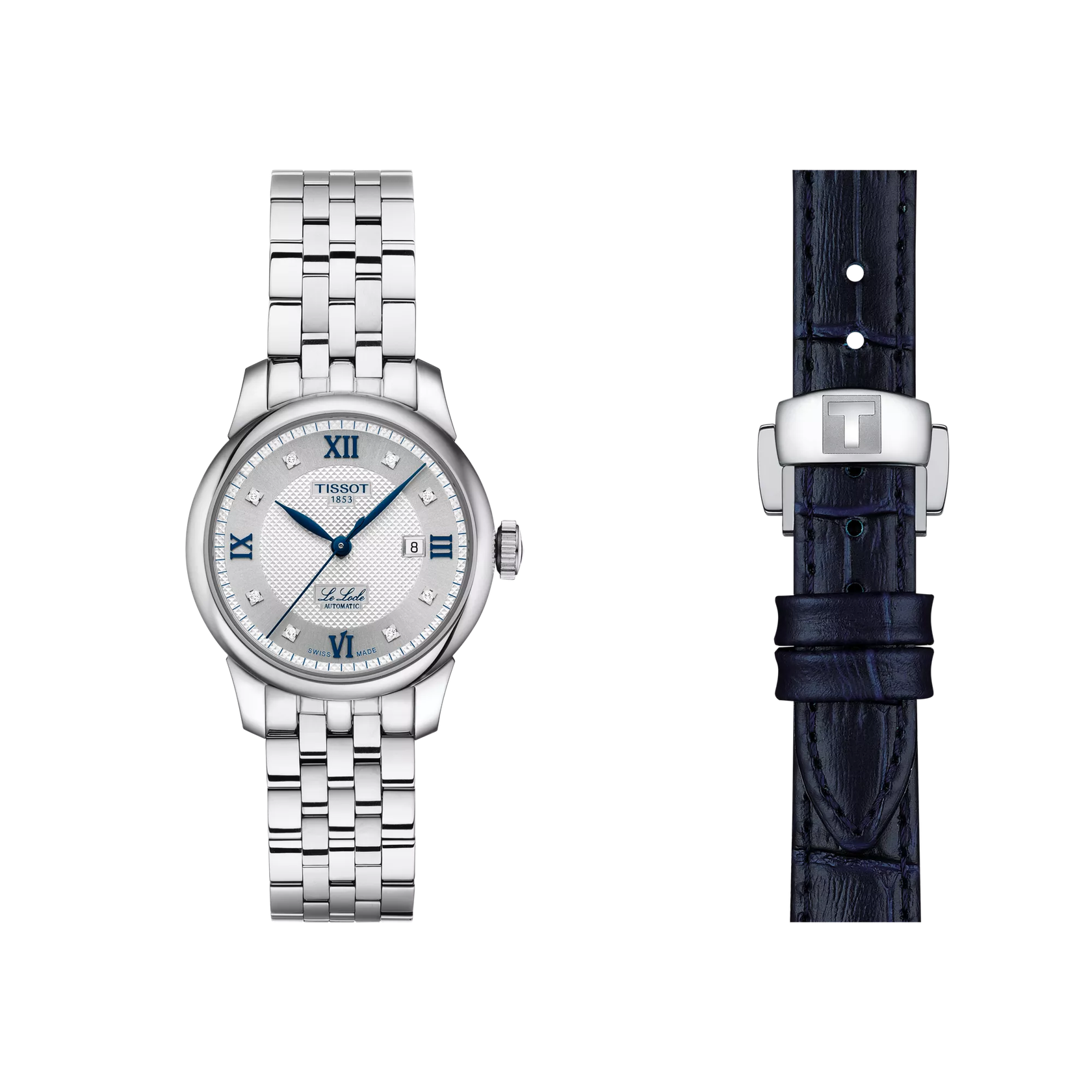 Montre Tissot Le Locle 20th Anniversary 29mm T006.207.11.036.01, cadran argenté, avec son bracelet supplémentaire