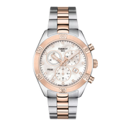 Tissot PR 100 Sport Chic 38mm T101.917.22.116.00 watch, white mother-of-pearl dial, front view