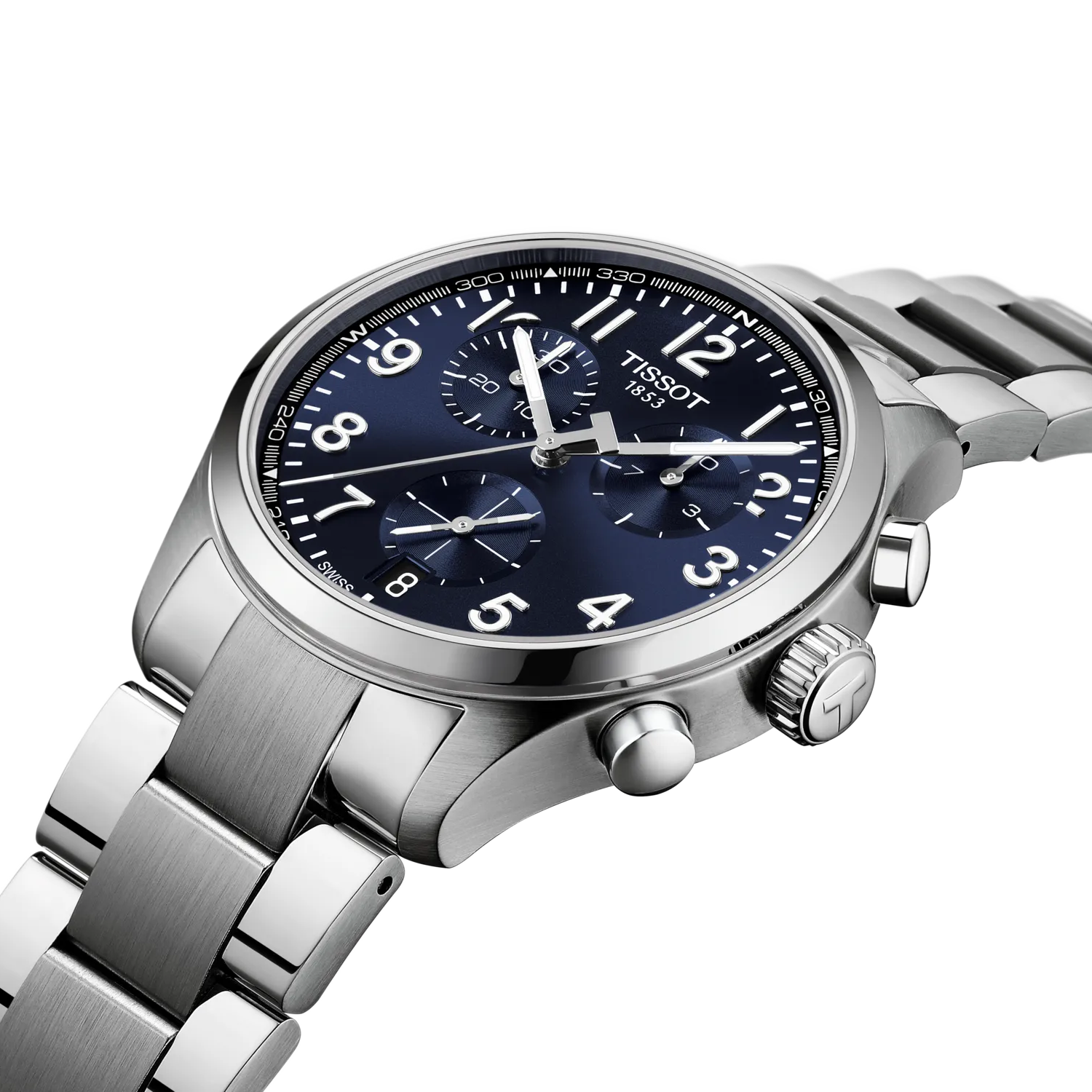 Tissot Chrono L 42mm T116.417.11.042.00 watch, blue dial, angled view