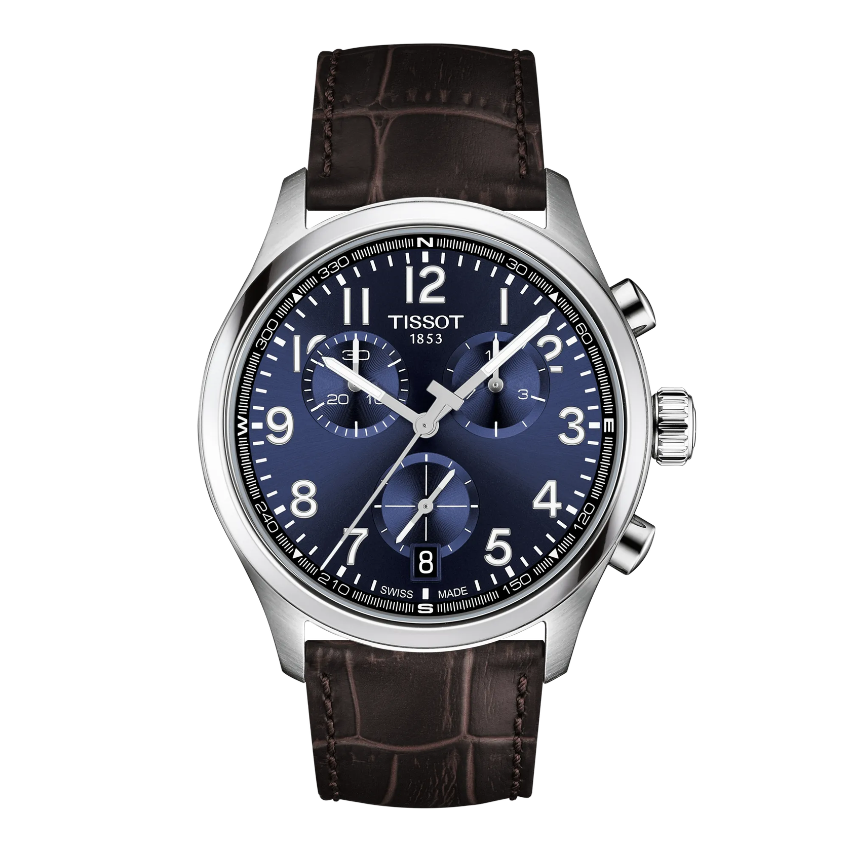 Montre Tissot Chrono L 42mm T116.417.16.042.00, cadran bleu, vue de face