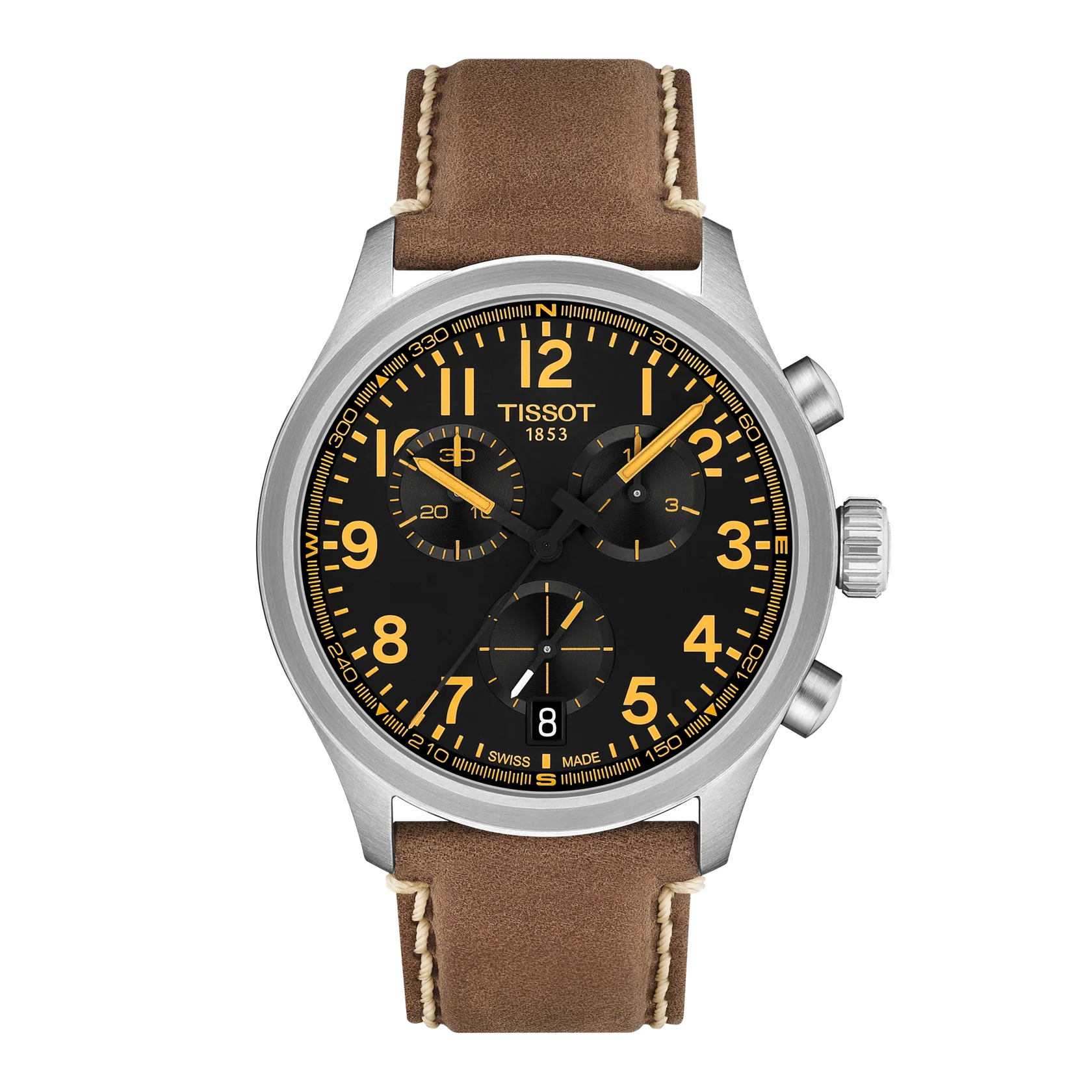 Montre Tissot Chrono L 42mm T116.417.16.052.01, cadran noir, vue de face