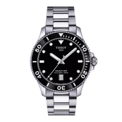 Montre Tissot Seastar 1000 40mm T120.410.11.051.00, cadran noir, vue de face