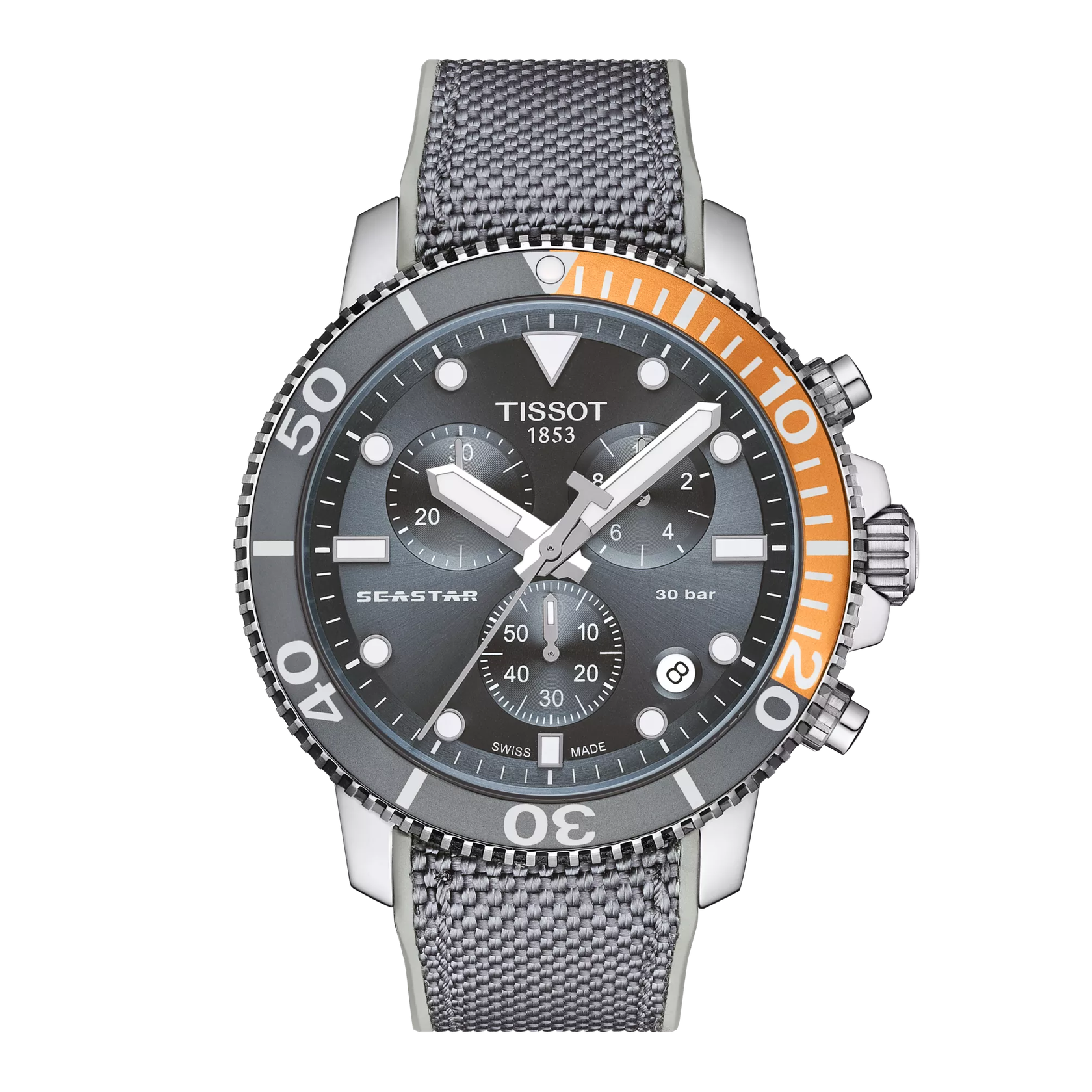 Montre Tissot Seastar 1000 45.5mm T120.417.17.081.01, cadran noir, vue de face