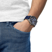 Montre Tissot Supersport Chrono 45.5mm T125.617.17.051.03, cadran noir, portée