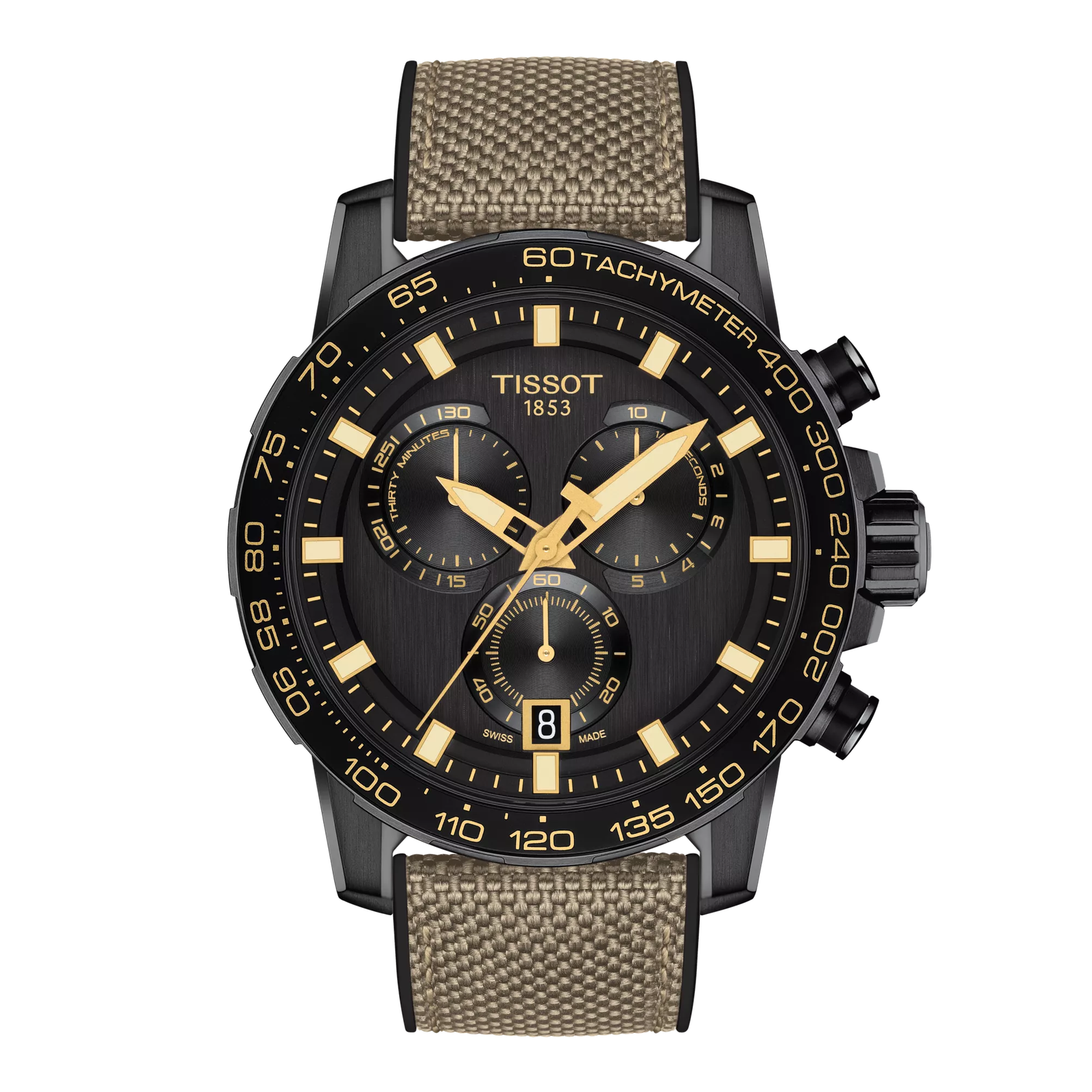 Montre Tissot Supersport Chrono 45.5mm T125.617.37.051.01, cadran noir, vue de face