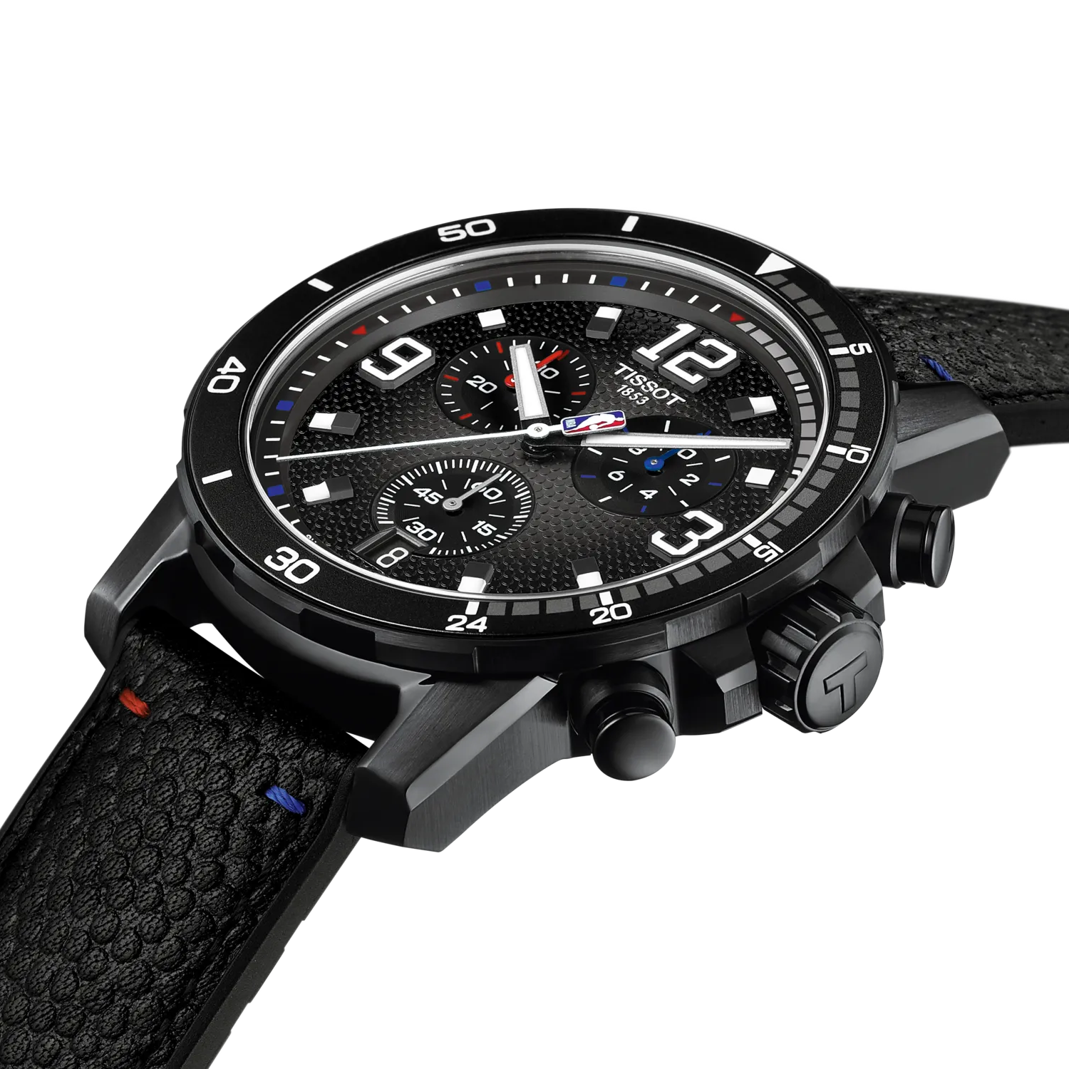 Montre Tissot Supersport NBA Special Edition 45.5mm T125.617.37.067.00, cadran noir, vue de biais