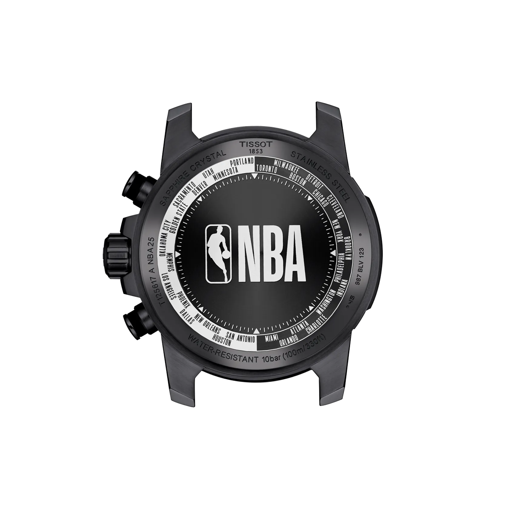 Montre Tissot Supersport NBA Special Edition 45.5mm T125.617.37.067.00, vue de dos