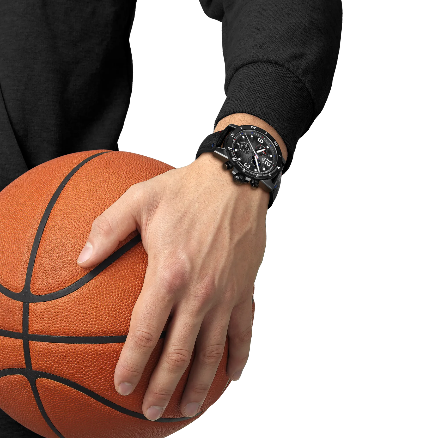 Montre Tissot Supersport NBA Special Edition 45.5mm T125.617.37.067.00, cadran noir, portée