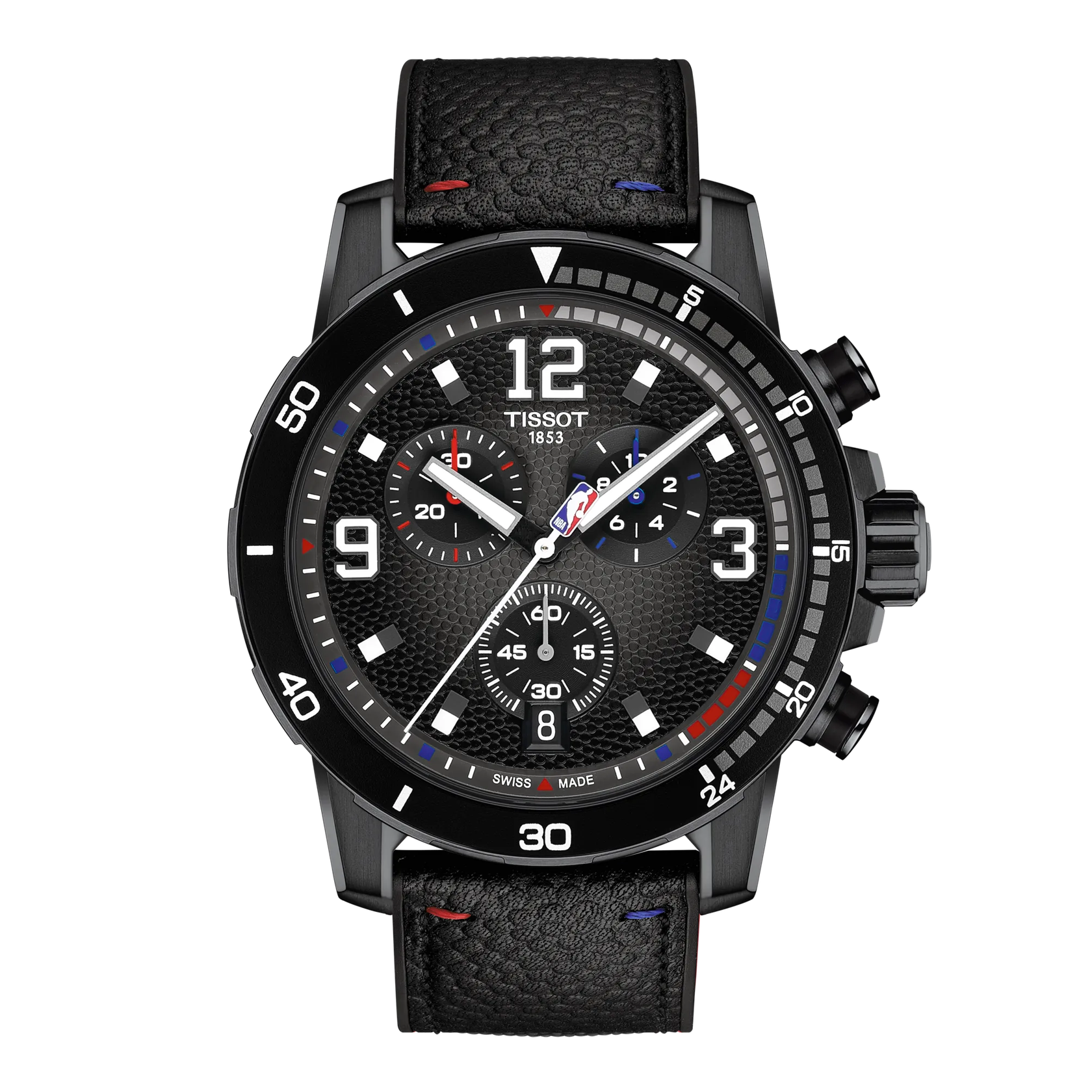 Montre Tissot Supersport NBA Special Edition 45.5mm T125.617.37.067.00, cadran noir, vue de face