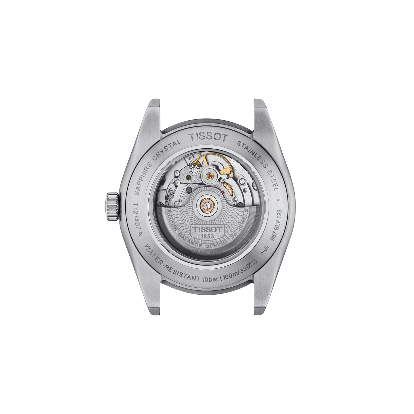 Montre Tissot Gentleman 40mm T127.407.11.051.00, vue de dos