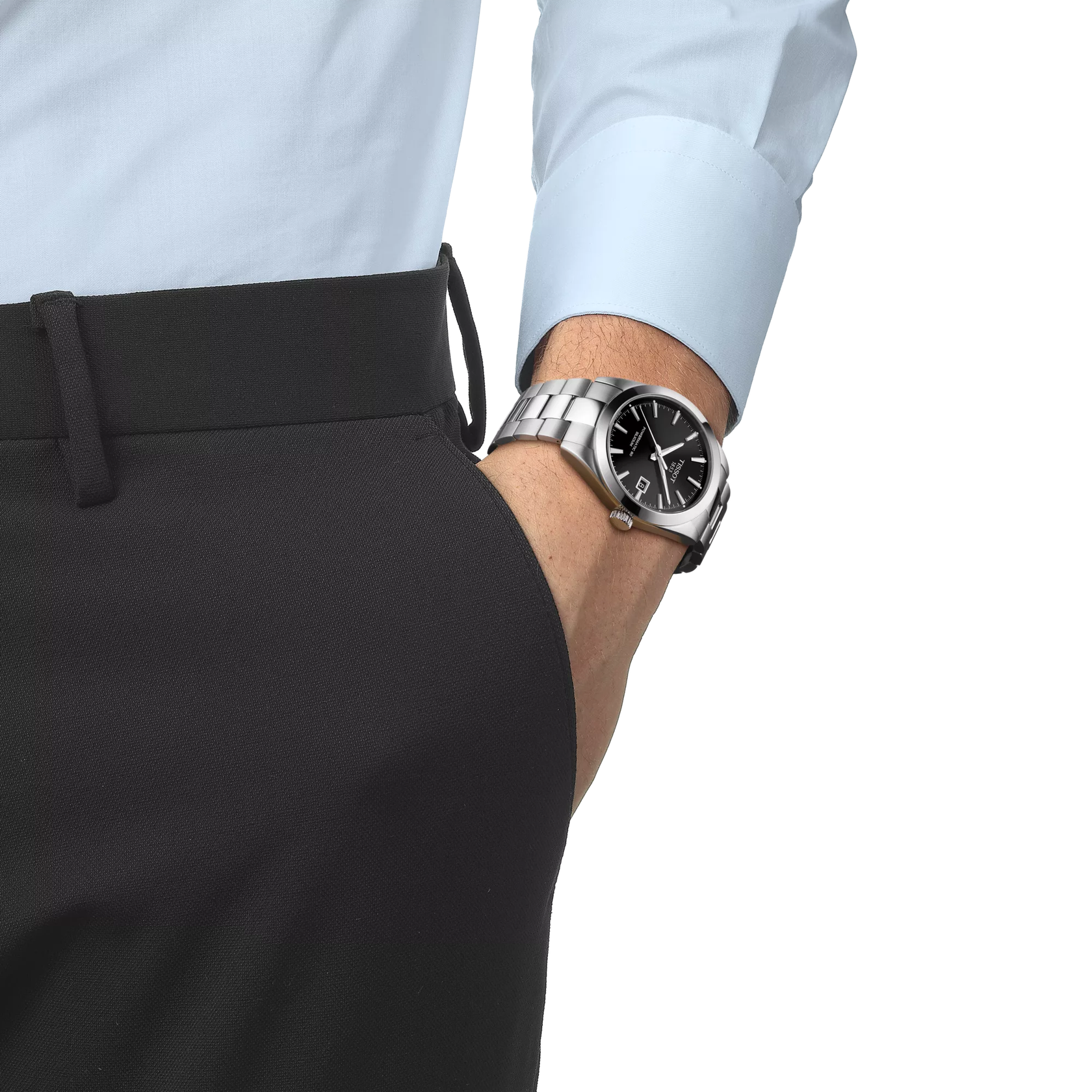 Montre Tissot Gentleman 40mm T127.407.11.051.00, cadran noir, portée