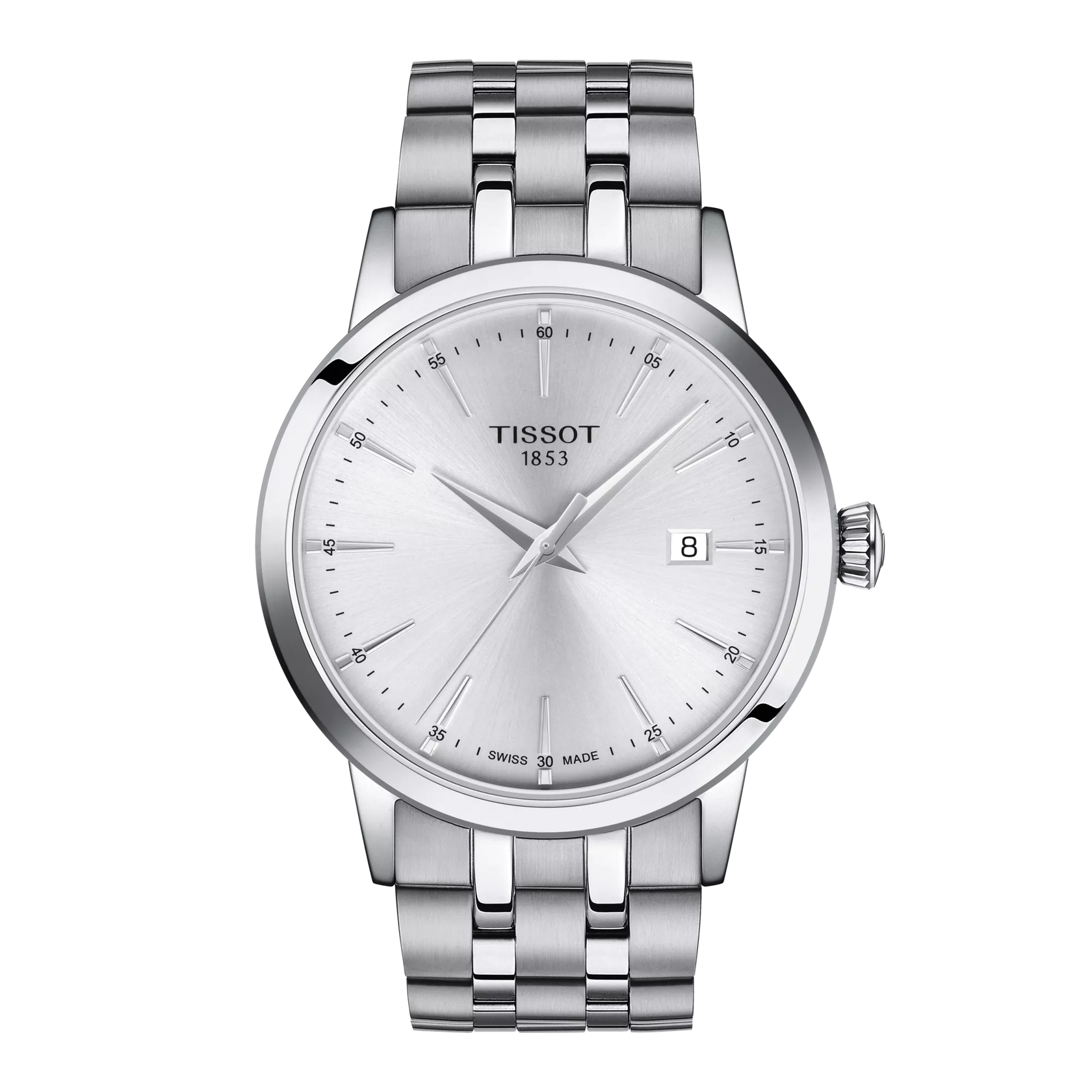 Tissot Classic Dream 42mm T129.410.11.031.00 watch, silver dial, front view