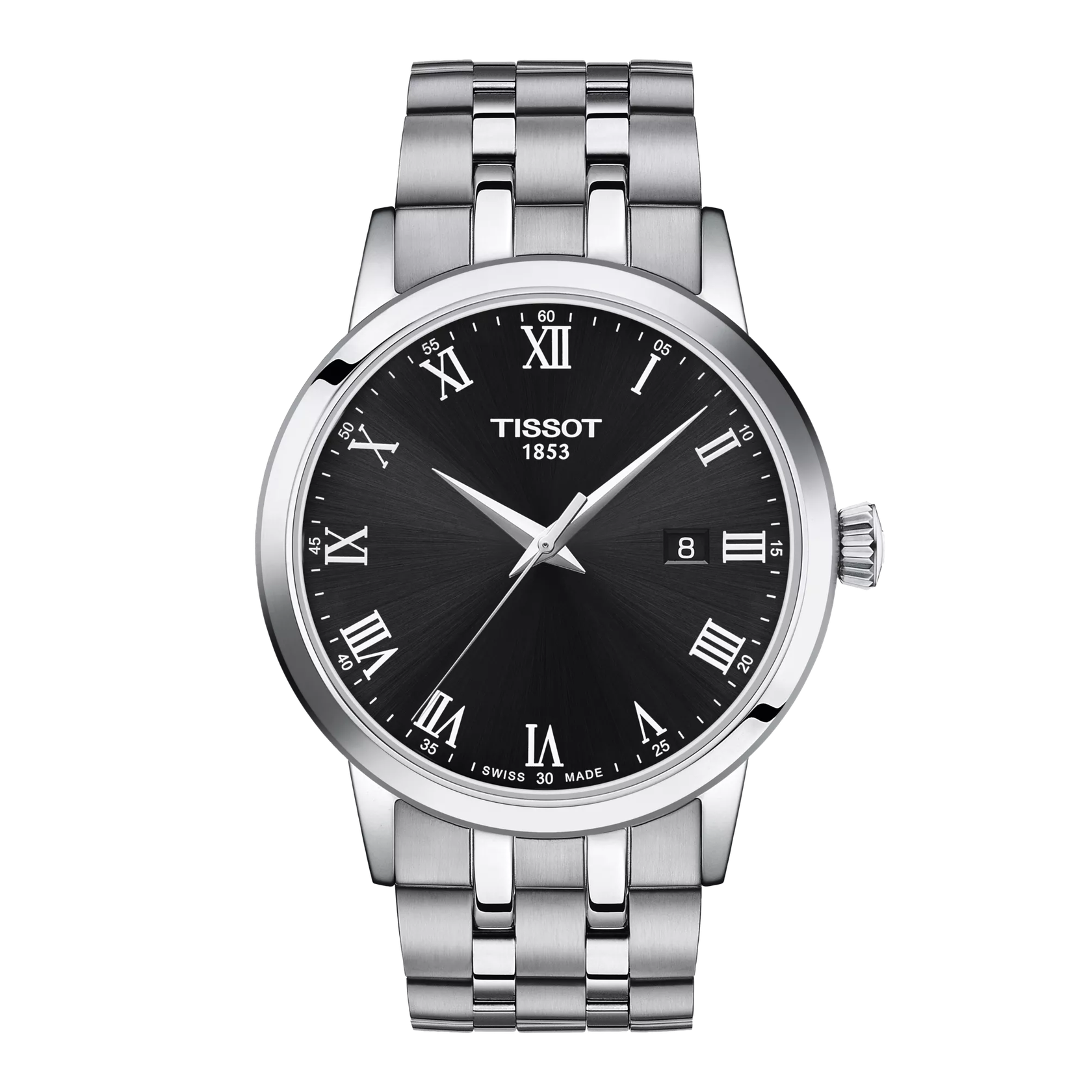 Tissot Classic Dream 42mm T129.410.11.053.00 watch, black dial, front view