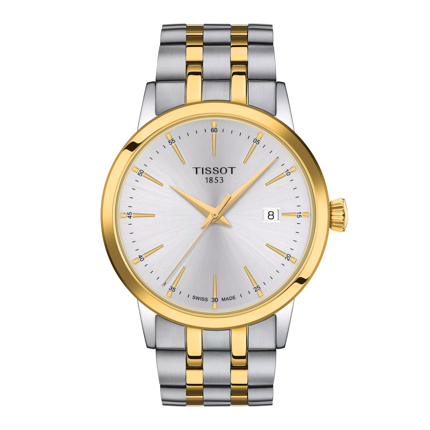 Montre Tissot Classic Dream 42mm T129.410.22.031.00, cadran argenté, vue de face