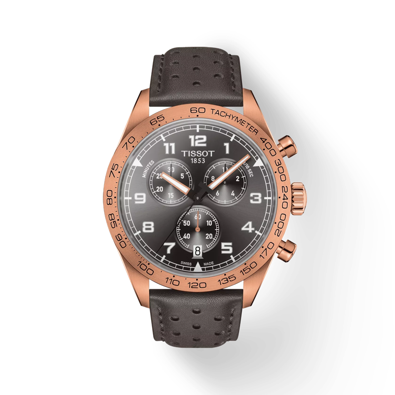 Montre Tissot PRS 516 Chronograph 45mm T131.617.36.082.00, cadran gris, vue de face