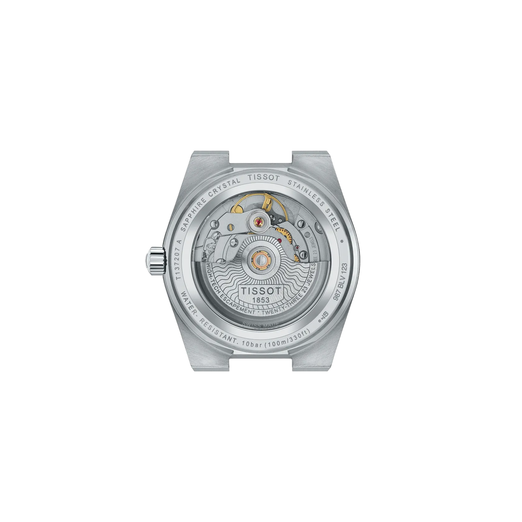 Montre Tissot PRX 35mm T137.207.11.111.00, vue de dos
